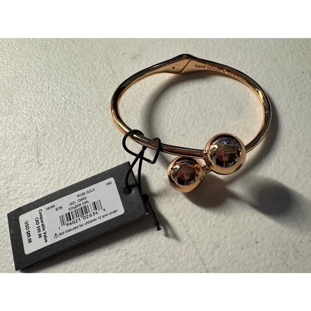 NWT Kate Spade NY Rose Gold Bypass Balls Bracelet